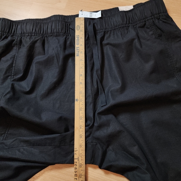 NWT Lane Bryant Pull On Black Capri Pants Drawstring Size 26/28 4X Cotton Tencel - Picture 9 of 16